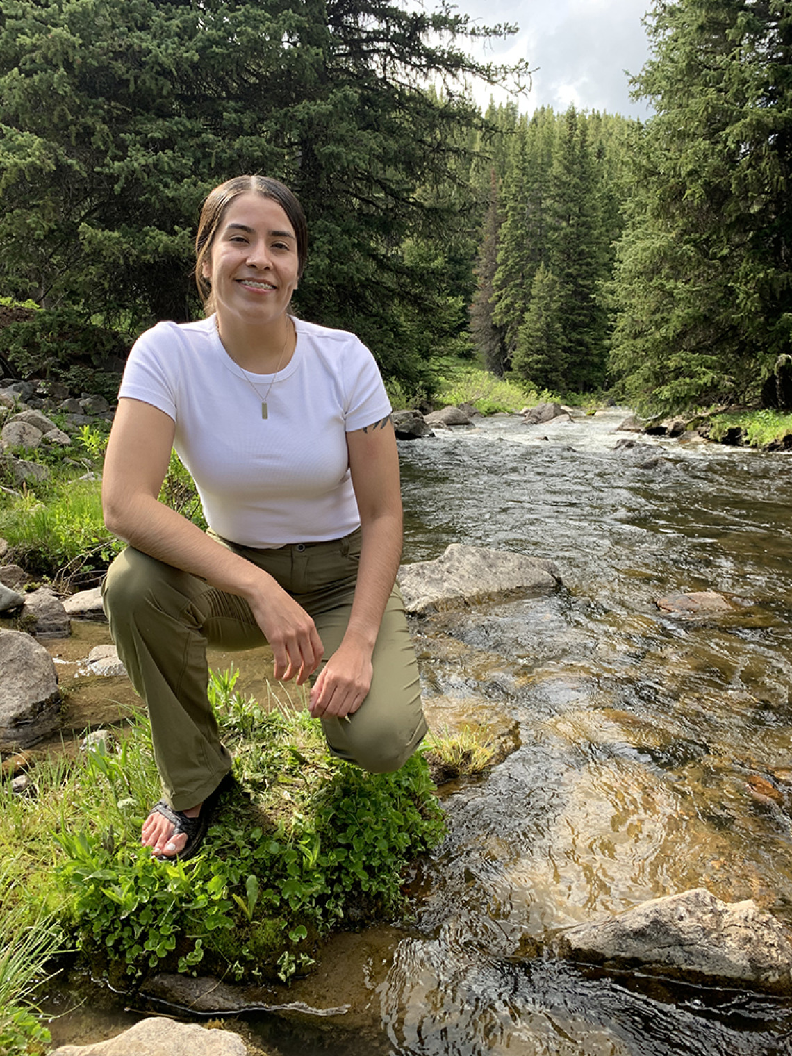 Me posing at my second sample location which is downstream from the headwaters of the Little Bighorn River