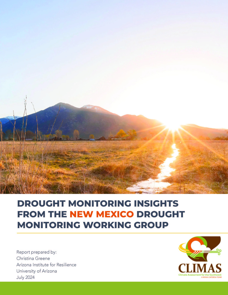 Cover Page to Drought Monitoring Insights from the New Mexico Drought Monitoring Working Group Report